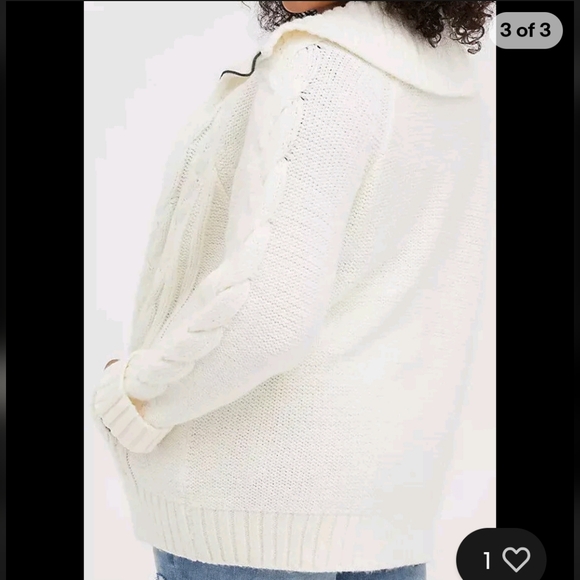 Torrid chunky cable knit zip up sweater - Picture 3 of 4